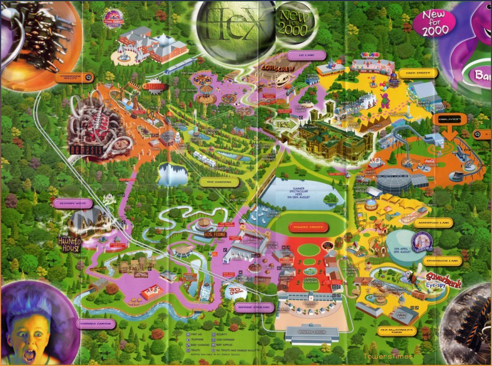 alton towers map 2000