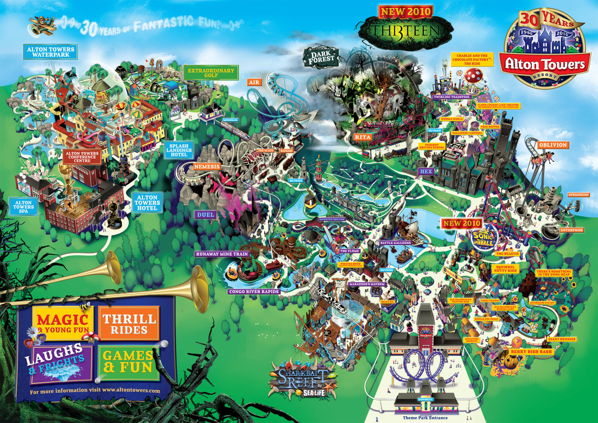 alton towers map 2010