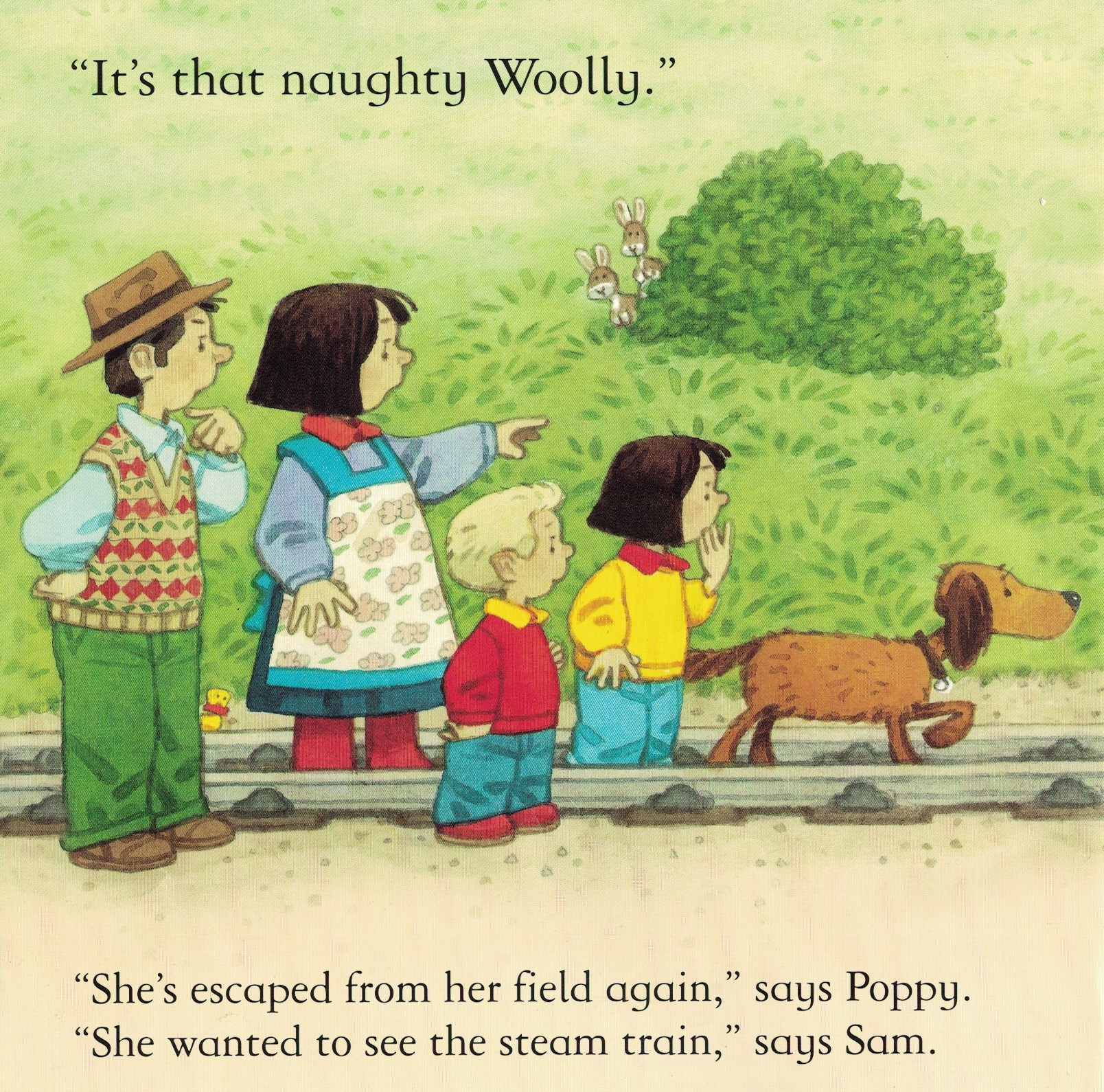 woolly stops the train its that naughty woolly
