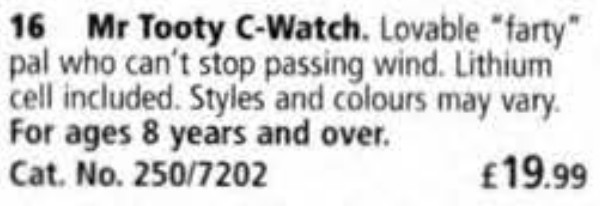 1999 Christmas watch mr tooty desc