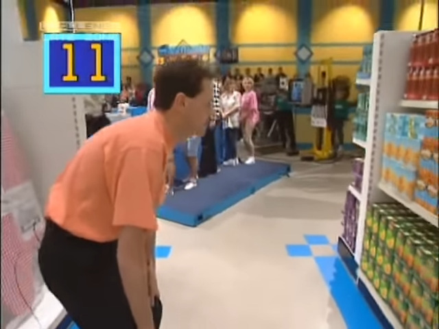 supermarket sweep looking for orange juice